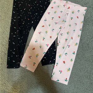 Cat & Jack Kids Leggings Set - Black and Pink Floral